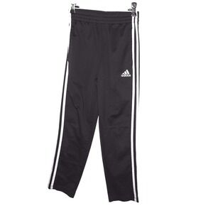 Adidas Kids Black White Stripe Track Pants Athletic Joggers Size 8 S/P/CH